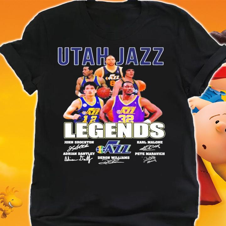 Utah Jazz Legends Basketball signatures t-shirt shirt