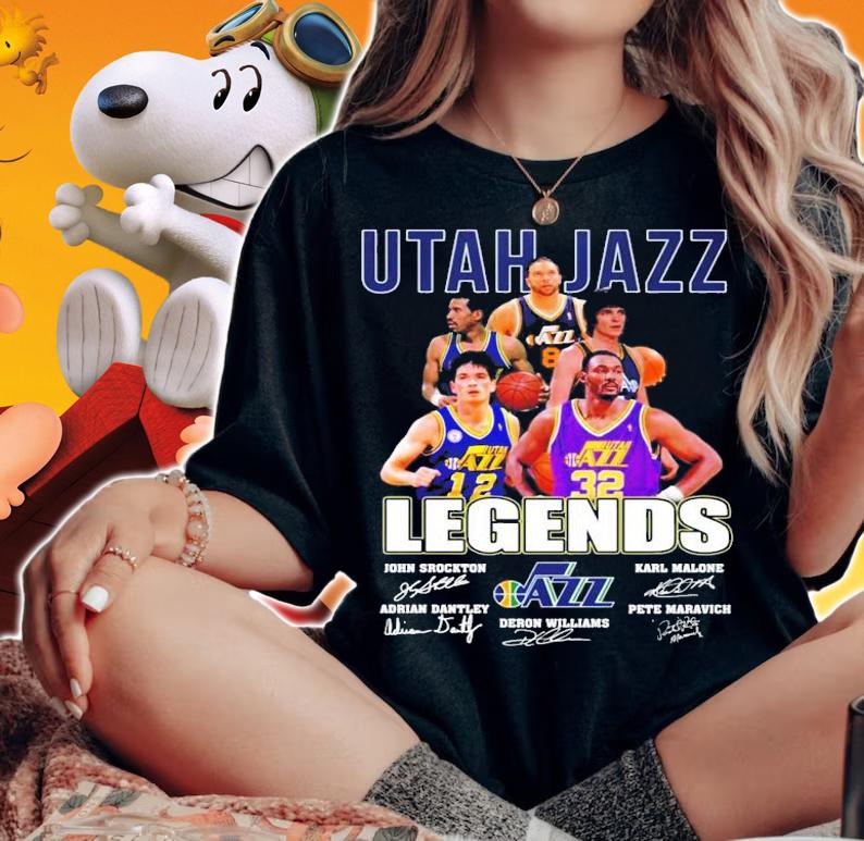 Utah Jazz Legends Basketball signatures t-shirt woman shirt