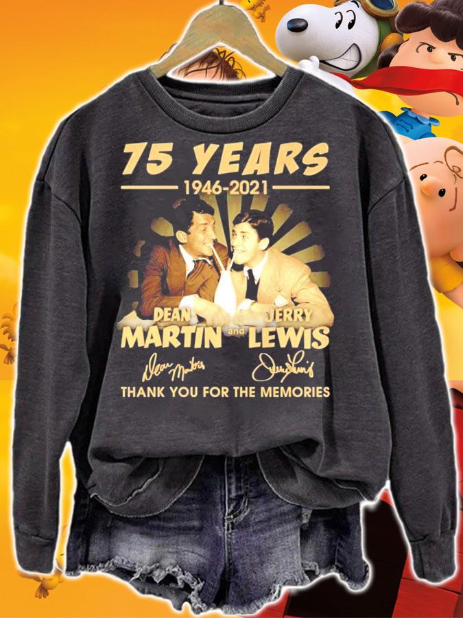 75 years 1946-2021 Dean Martin and Jerry Lewis signatures shirt sweatshirt