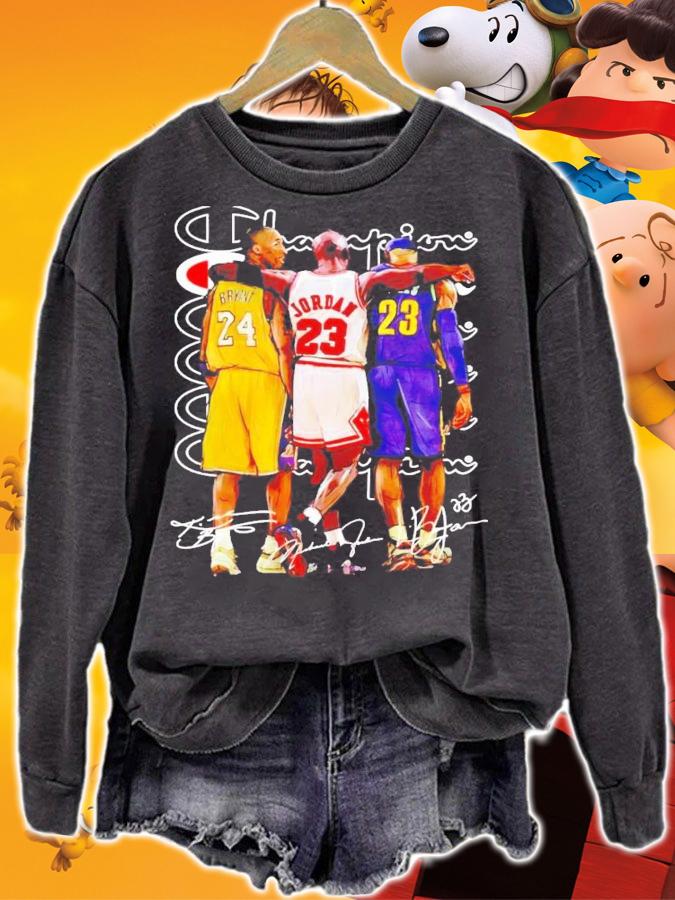 Champions Kobe Bryant Jordans Lebron James signature shirt