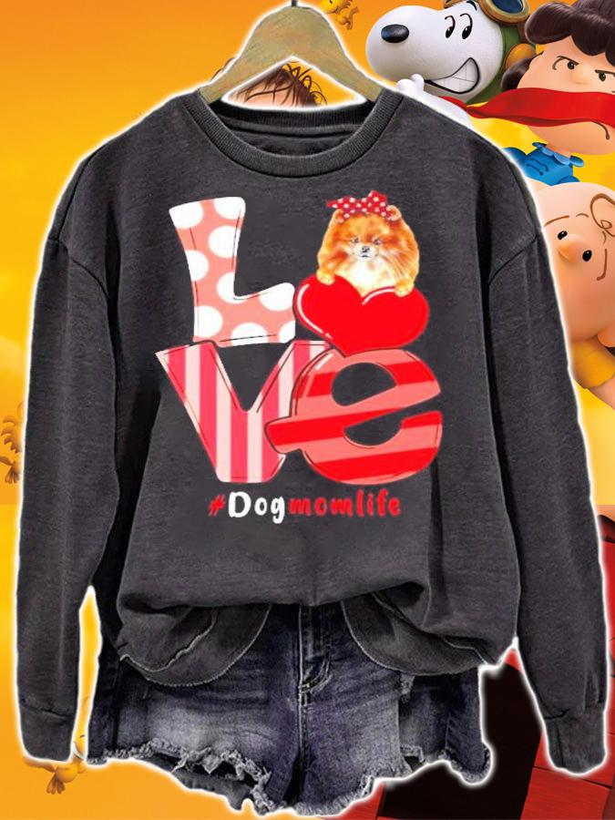 Pomeranian love heart #dogmomlife Valentine shirt