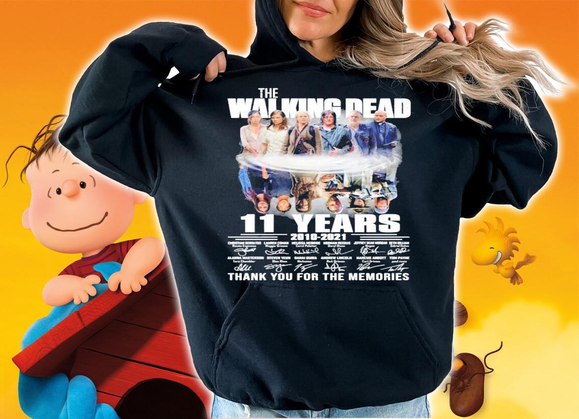 The Walking Dead 11 years 2010-2021 signatures thank you for the memories shirt hoodie