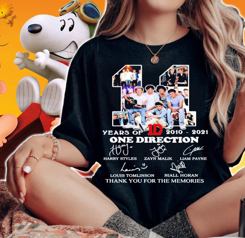 14 years of 2010-2021 One Direction thank you for the memories shirt woman shirt