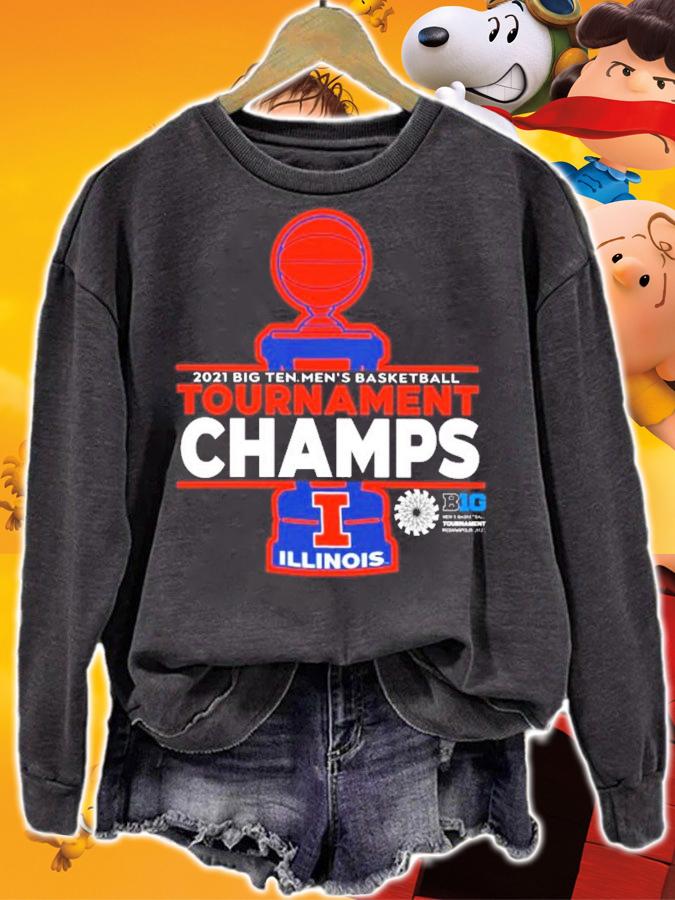 2021 big ten men's basketball Tournament Champs Illinois shirt