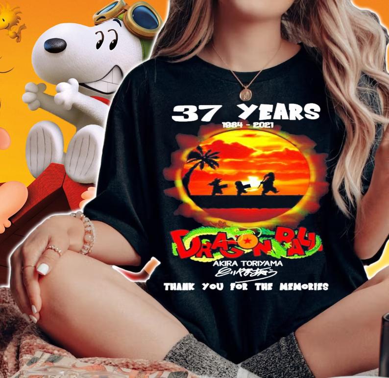 37 years 1984-2021 Dragon Ball Akira Toriyama thank you for the memories shirt woman shirt