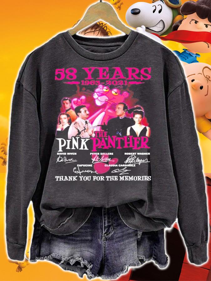 58 years 1963-2021 The Pink Panther signatures shirt sweatshirt