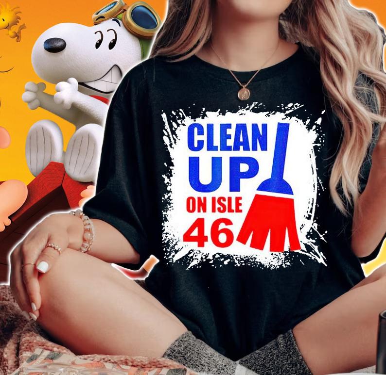 Anti Biden clean up on aisle 46 impeach Joe Biden T-shirt woman shirt