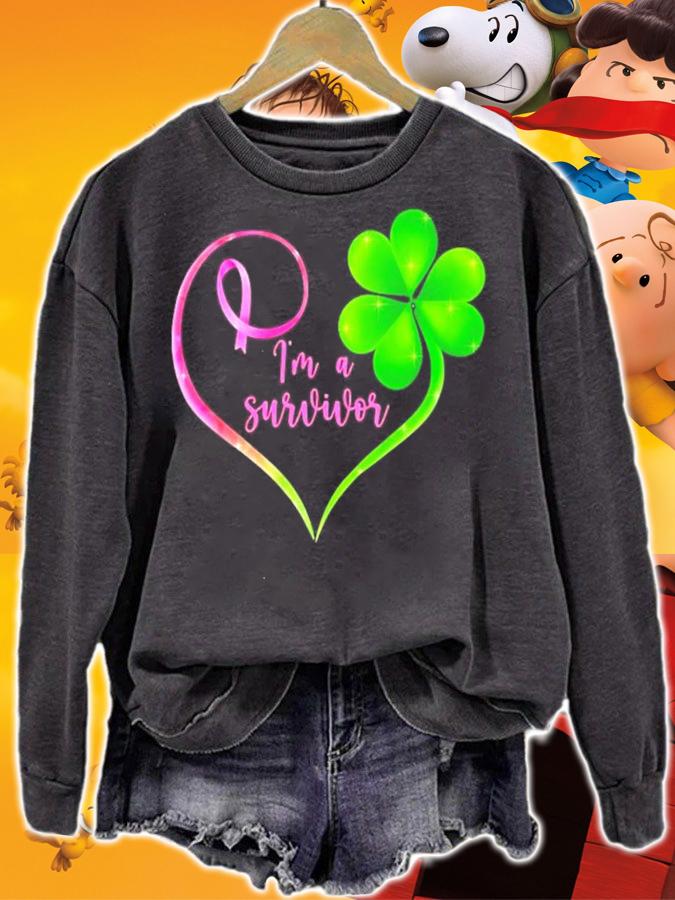 Breast cancer Irish Im a survivor heart shirt sweatshirt