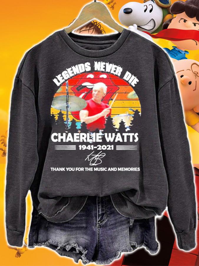 Legends never die Charlie Watts 1941-2021 signature vintage shirt sweatshirt