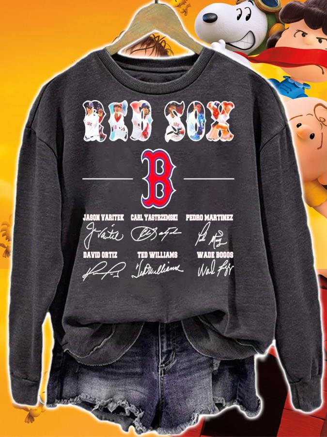 Red Sox Boston signatures team shirt sweatshirt