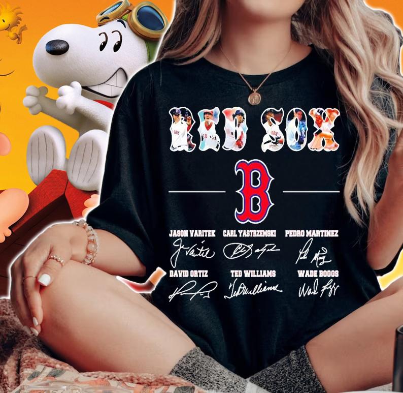 Red Sox Boston signatures team shirt woman shirt