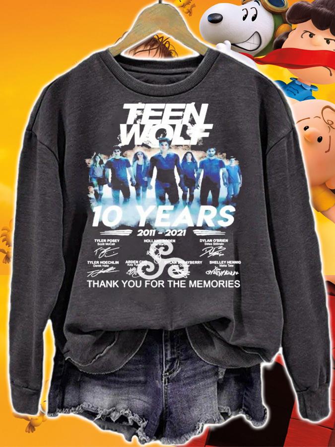 Teen Wolf 10 years 2011-2021 signature thank you for the memories shirt