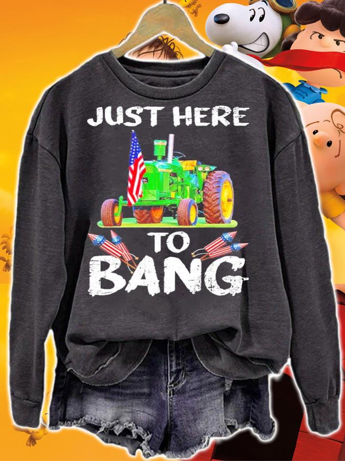Tractor American flag just here to bang shirt