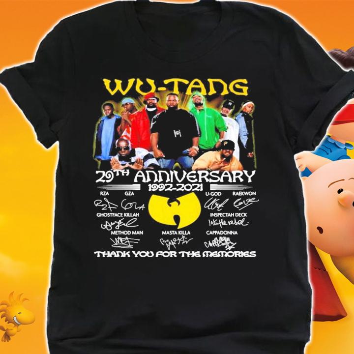 Wu-Tang 29th anniversary 1992-2021 thank you for the memories shirt