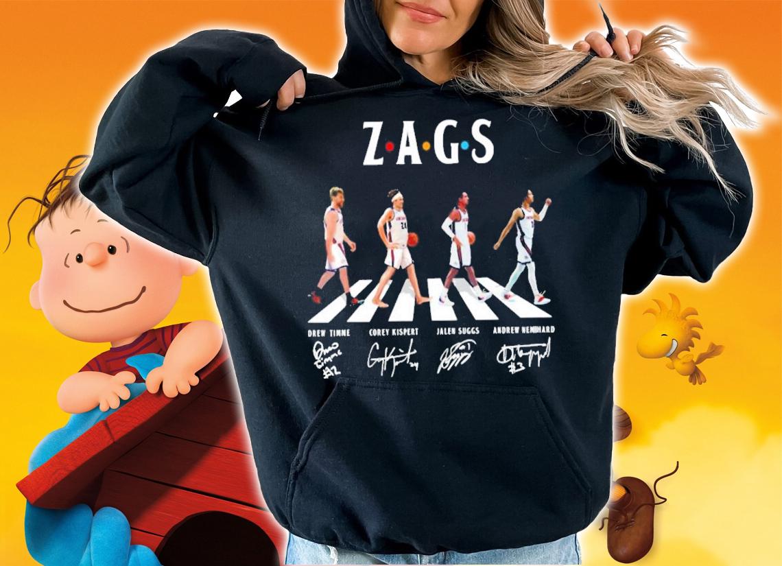 Abbey Road Zags Drew Timme Corey Kispert Jalen Suggs Andrew Nembhard signatures shirt hoodie