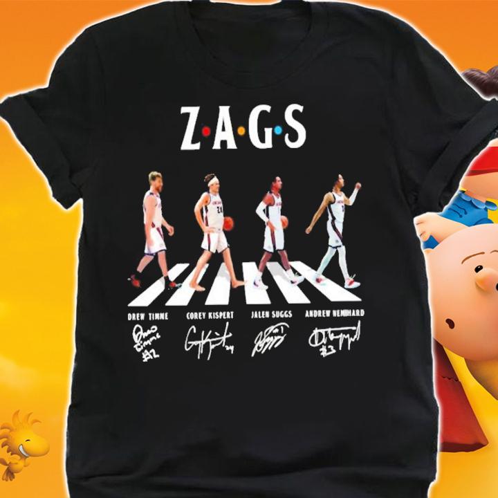 Abbey Road Zags Drew Timme Corey Kispert Jalen Suggs Andrew Nembhard signatures shirt shirt
