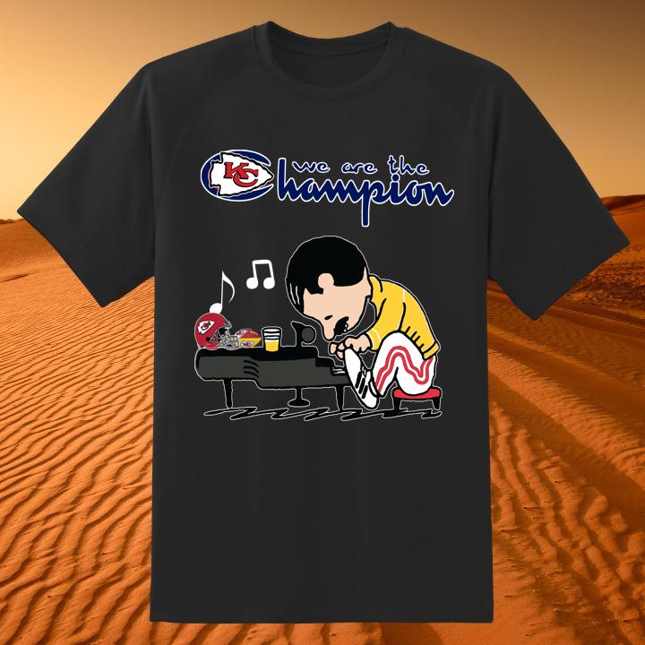 Official Kansas City Chiefs Freddie Mercury We Are The Champion T-Shirt