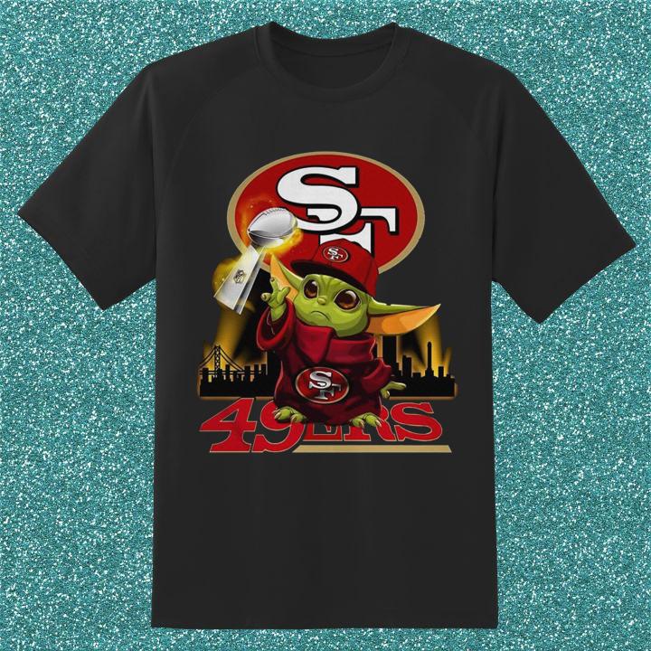 Cute Baby Yoda San Francisco 49Ers Super Bowl Star Wars T-Shirt