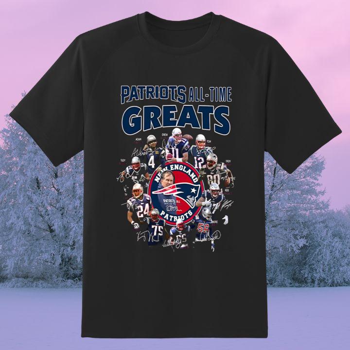 All-Time Greats New England Patriots Team Players Autograph T-Shirt - Shop Now!