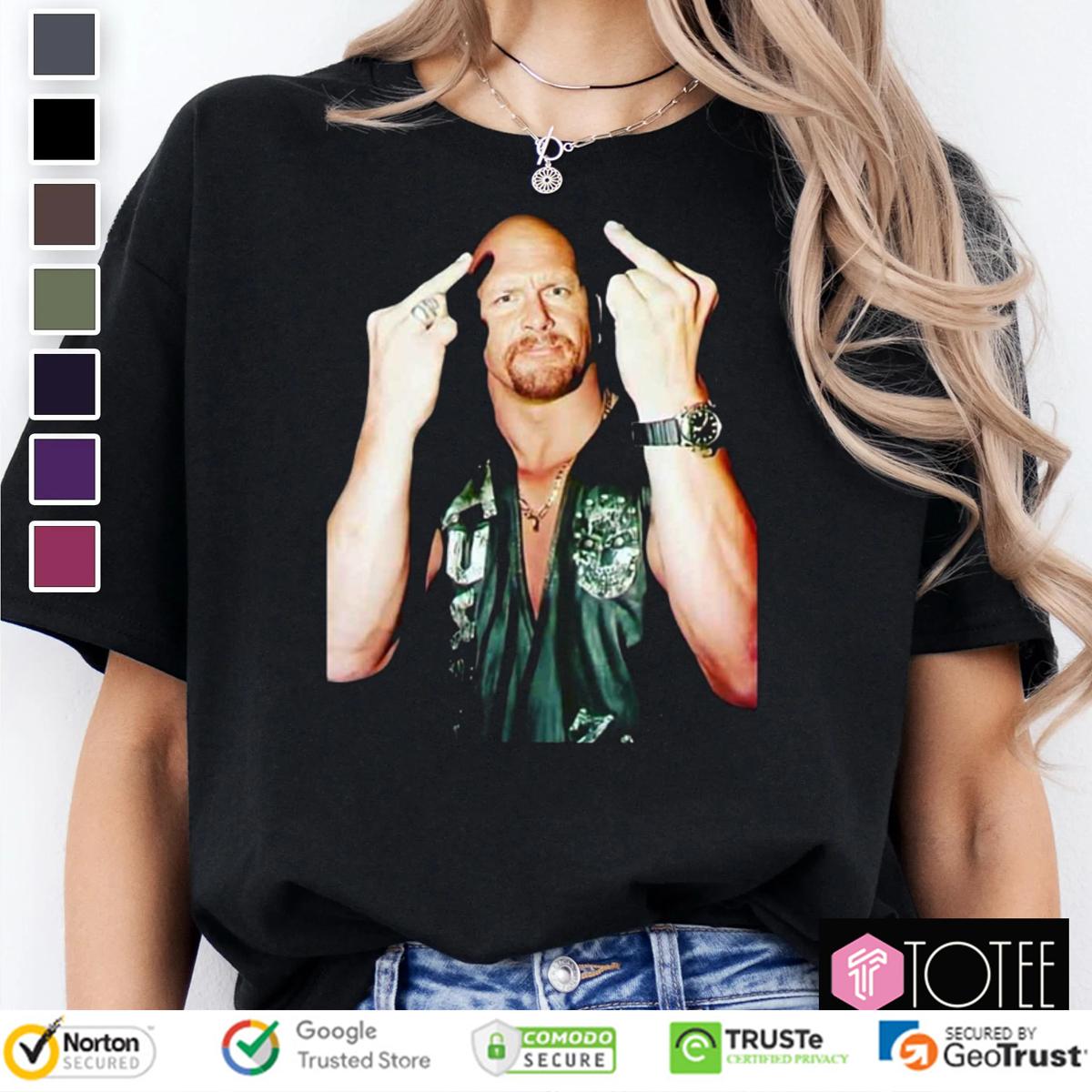 Steve Austin Stone Cold WWE Middle Finger T-Shirt