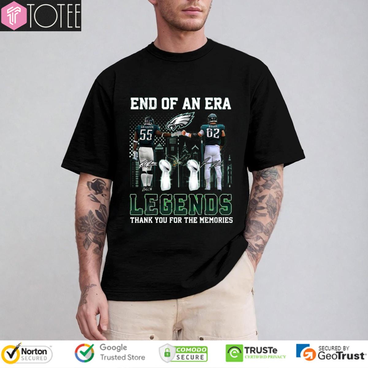 End Of An Era Legends Brandon Graham Jason Kelce Eagles Signatures T-Shirt