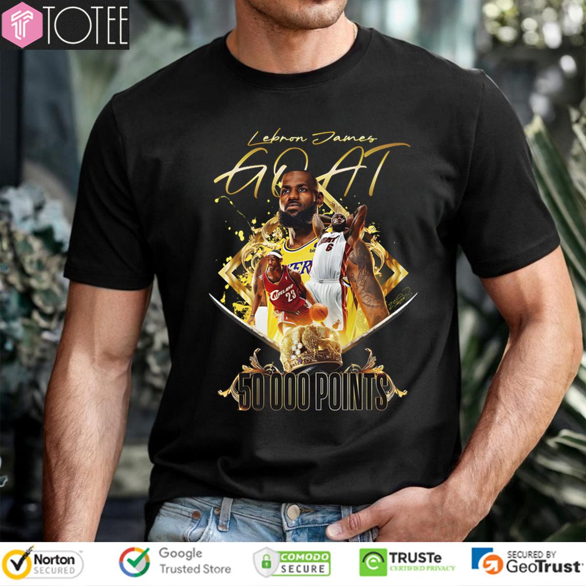 Los Angeles Lakers Lebron James Goat 50000 Points Signature T-Shirt