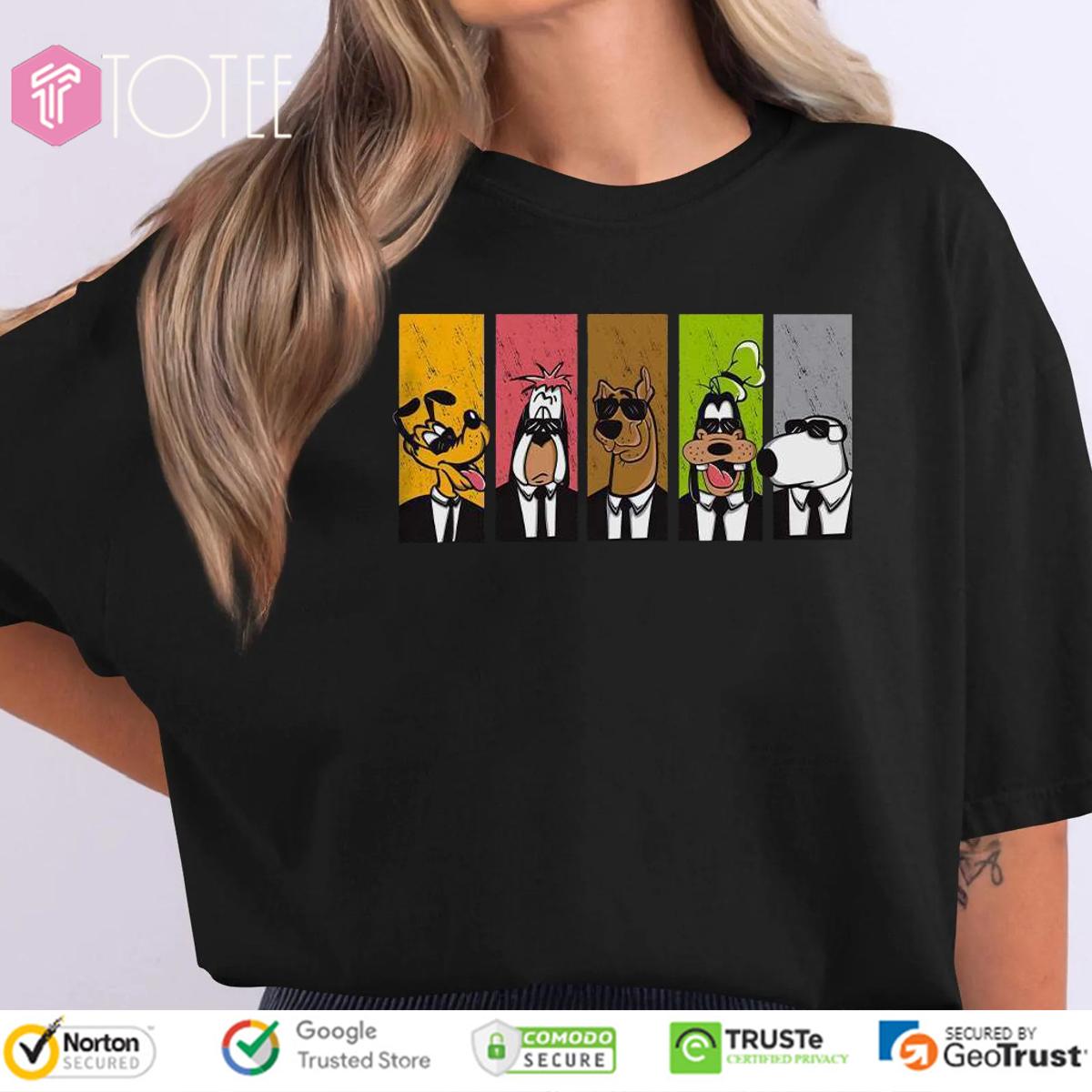 Cartoon Dogs Pluto Scooby Doo Goofy Parody MIB T-Shirt