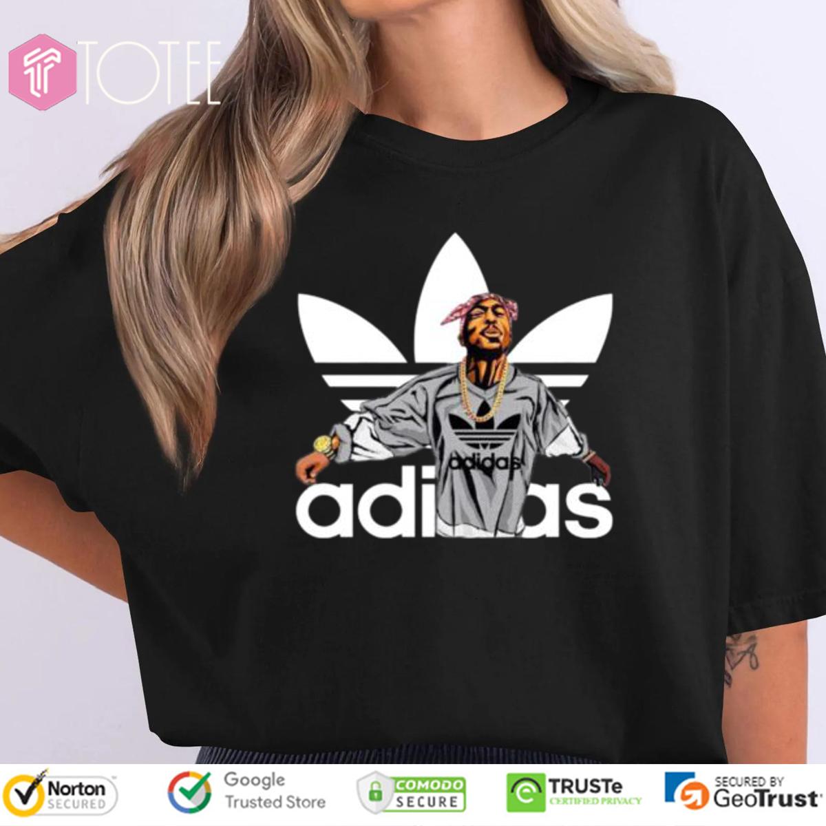 Tupac Shakur Parody Adidas Logo T-Shirt