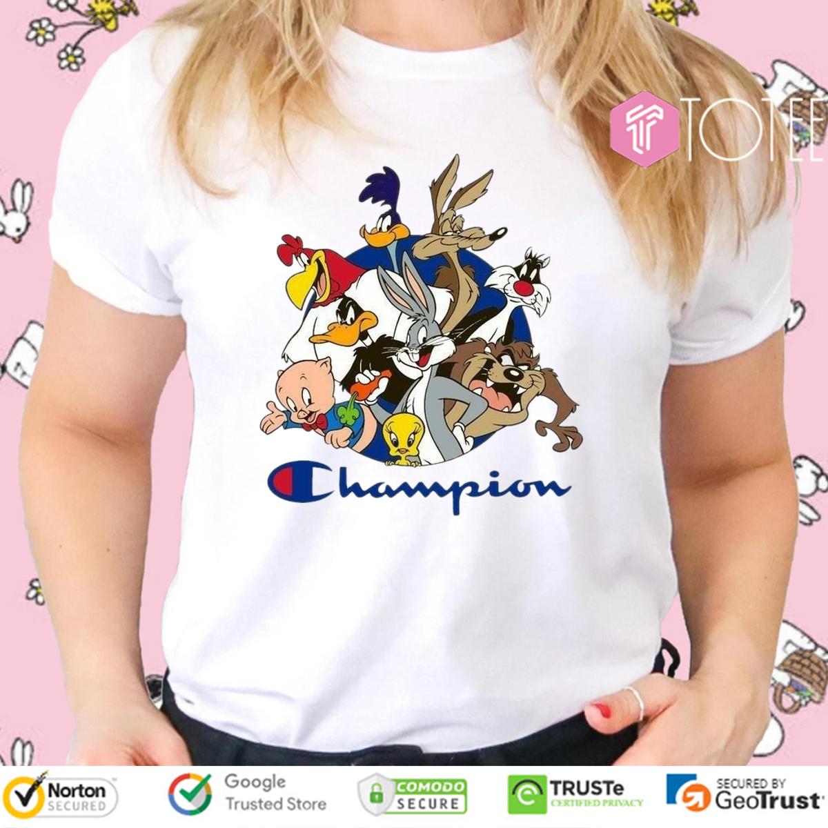 Looney Tunes Characters Parody Champion Logo T-Shirt