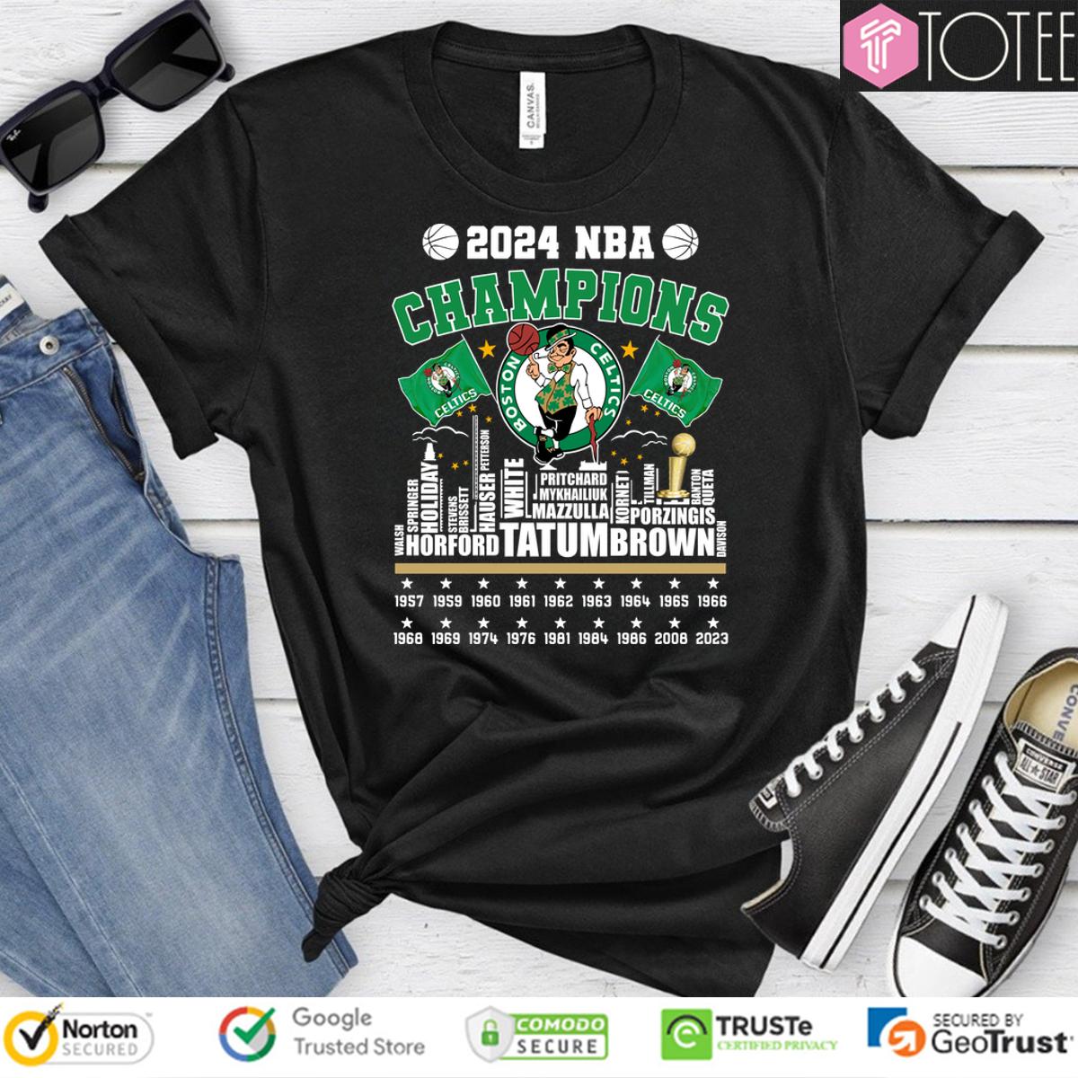 Boston Celtics 2024 Nba Champions City Skyline Players Names Shirt