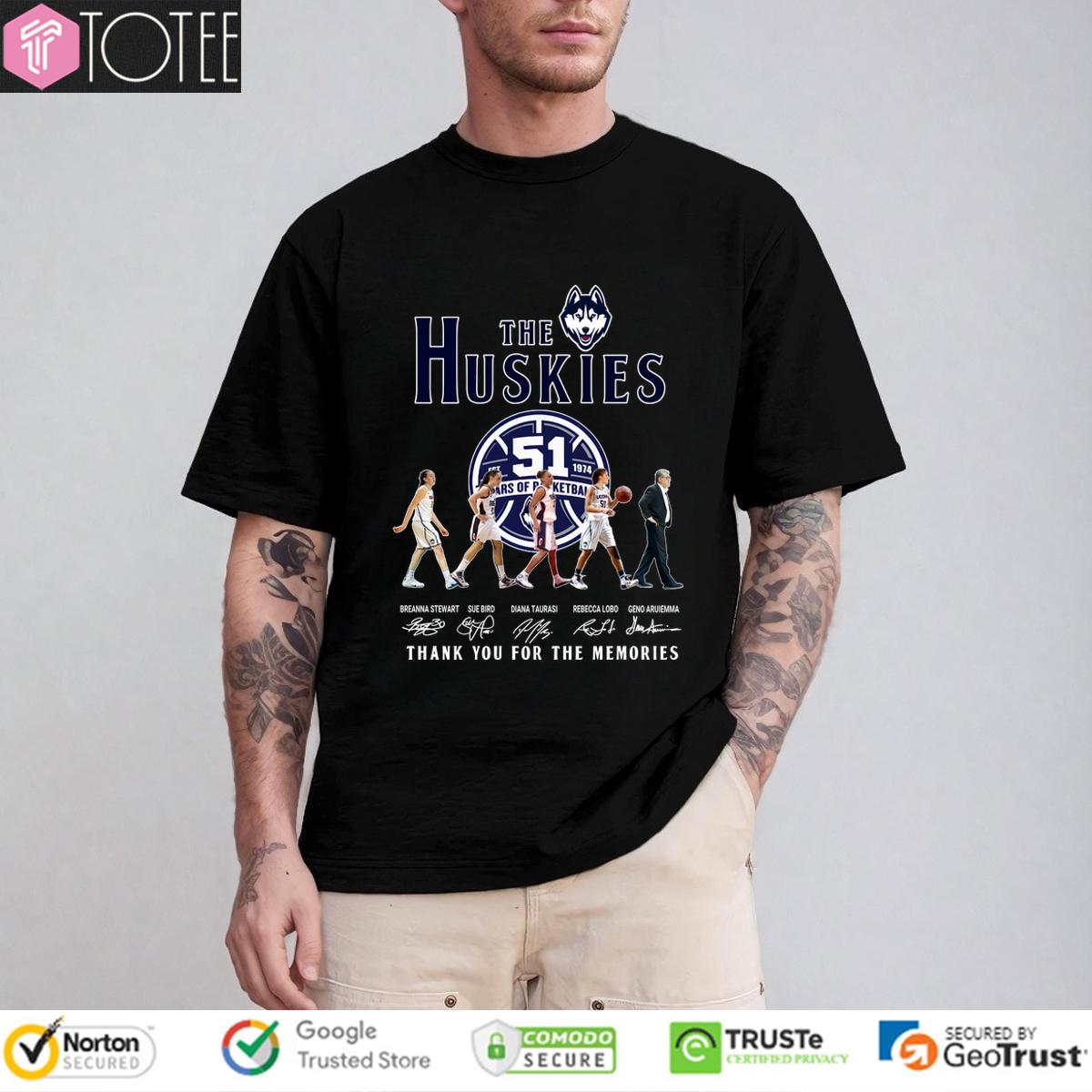 UConn Huskies TShirt: Ultimate Thank You For Memories