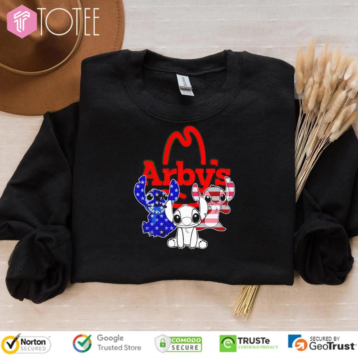 Stitch Arbys Red White And Blue American Flag 4Th Of July Sweatshirt