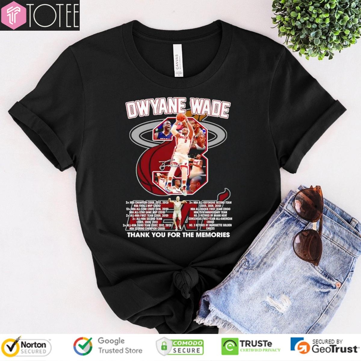Dwyane Wade No. 3 Miami Heat Legends Signature T-shirt