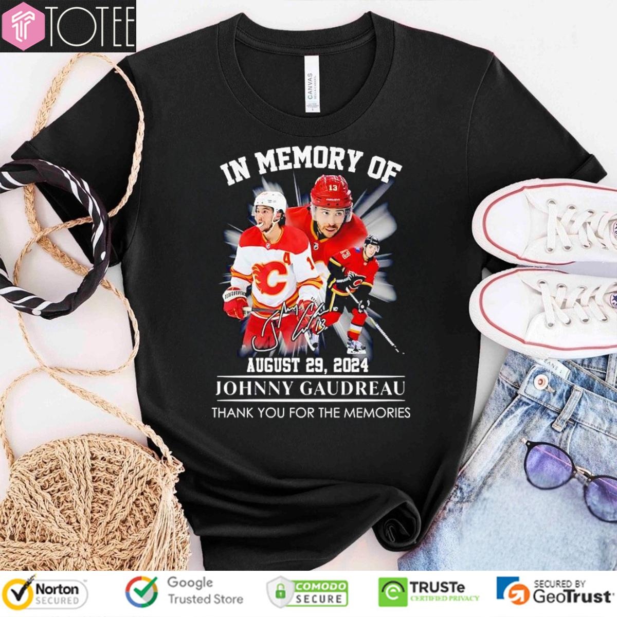 In Memory Of August 29 2024 Johnny Gaudreau Signature T-shirt